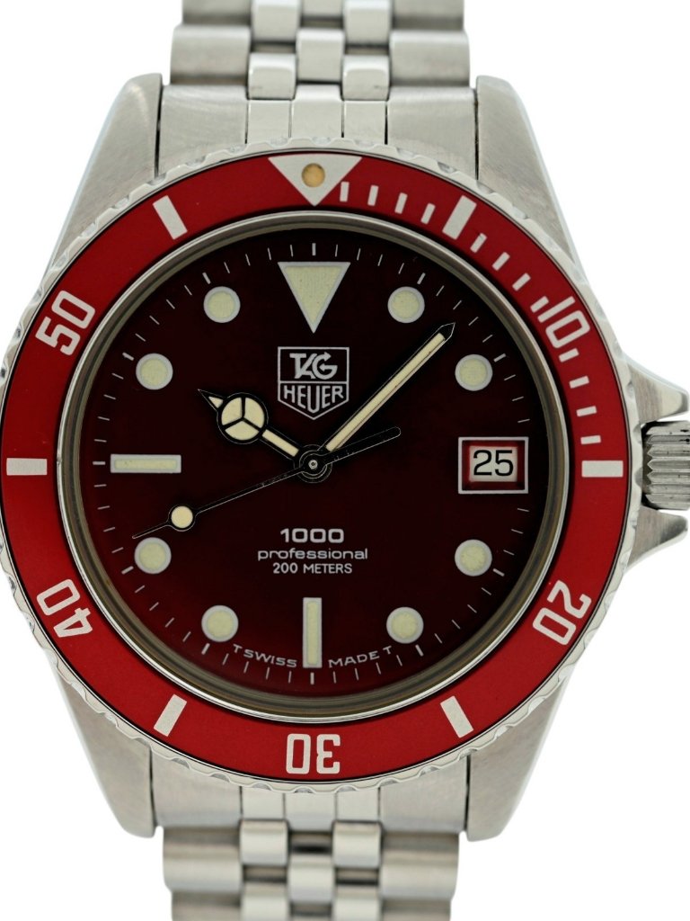 Tag Heuer 37mm Men's 1000 Series Red Dial Dive Jubilee Band Jdm Watch 980.913 N — image 8 of 8
